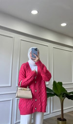 Taşlı Hırka - Pembe