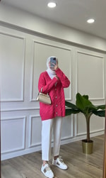 Taşlı Hırka - Pembe