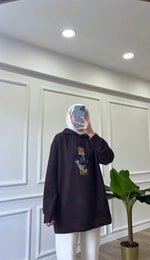 Teddy Sweatshirt - Acı Kahve