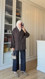 Tensel Blazer Ceket Acı Kahve