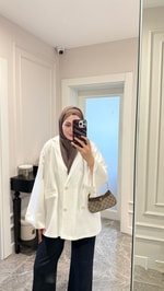 Tensel Blazer Ceket Beyaz
