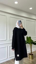 Uzun Basic Sweatshirt - Siyah