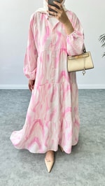 Vual Elbise Pembe 