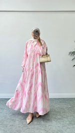 Vual Elbise Pembe 