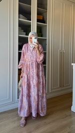 Vual Elbise Pembe