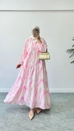 Vual Elbise Pembe 