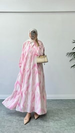 Vual Elbise Pembe 