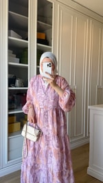 Vual Elbise Pembe
