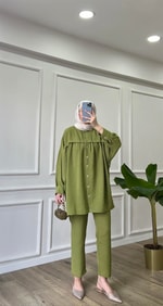 Yağ Yeşili - Oversize Takım