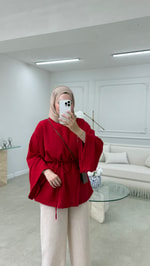 Zoe Keten Bluz Kırmızı