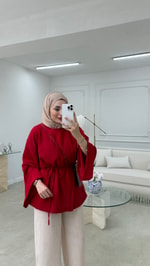 Zoe Keten Bluz Kırmızı