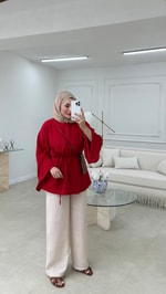 Zoe Keten Bluz Kırmızı