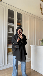 Zr Model Şallı Blazer Ceket Siyah