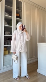 Zr Model Simli Gömlek Pembe