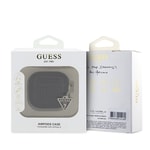 Apple Airpods 4 Kılıf Guess Orjinal Lisanslı Parıltılı Taş Kaplamalı Üçgen Logo Süs Zincirli Kapak