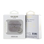 Apple Airpods 4 Kılıf Guess Orjinal Lisanslı 4G Desenli Taşlı 4G Süs Zincirli Kapak
