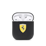 Apple Airpods Kılıf Ferrari Orjinal Lisanslı PU Deri Metal Logolu SF Arka Yüzey Yazılı Kapak