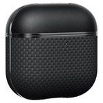 Apple Airpods Pro 2 Kılıf 1500D Aramid Fiber Pitaka Ultra-Slim Classic Serisi Black-Grey Twill Kapak