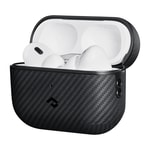 Apple Airpods Pro 2 Kılıf 600D Aramid Fiber Pitaka Classic Serisi Black-Grey Twill Kılıf