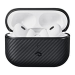 Apple Airpods Pro 2 Kılıf 600D Aramid Fiber Pitaka Classic Serisi Black-Grey Twill Kılıf