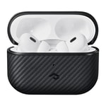 Apple Airpods Pro Kılıf 600D Aramid Fiber Pitaka Classic Serisi Black-Grey Twill Kılıf