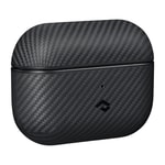 Apple Airpods Pro Kılıf 600D Aramid Fiber Pitaka Classic Serisi Black-Grey Twill Kılıf