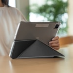 Apple iPad Air 11 2024 Raptic Clear Folio Airbagli Şeffaf Kapaklı Katlanabilir Standlı Kılıf