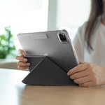 Apple iPad Pro 11 2025 M5 Raptic Clear Folio Airbagli Şeffaf Kapaklı Katlanabilir Standlı Kılıf