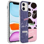 Apple iPhone 11 Kılıf Airbag Kenarlı Renkli Desenli Silikon Zore Elegans Kapak