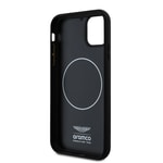 Apple iPhone 11 Kılıf Aston Martin Orjinal Lisanslı M-safe Şarj Özellikli Renkli Halka ve Karbon Fiber Tasarımlı Kapak