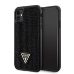 Apple iPhone 11 Kılıf Guess Orjinal Lisanslı Taşlı Arka Yüzey Üçgen Logolu Kapak