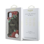 Apple iPhone 11 Kılıf Guess Orjinal Lisanslı M-safe Uyumlu Gül Baskılı 4G Desenli Yazı Logolu Kapak