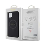 Apple iPhone 11 Kılıf Guess Orjinal Lisanslı M-safe Şarj Özellikli Yazı Logolu Saffiano Classic Kapak