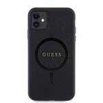 Apple iPhone 11 Kılıf Guess Orjinal Lisanslı M-safe Şarj Özellikli Yazı Logolu Saffiano Classic Kapak