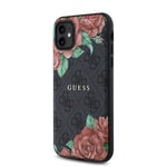Apple iPhone 11 Kılıf Guess Orjinal Lisanslı M-safe Uyumlu Gül Baskılı 4G Desenli Yazı Logolu Kapak