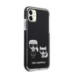 Apple iPhone 11 Kılıf Karl Lagerfeld Kenarları Siyah Silikon K&C Dizayn Kapak
