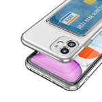 Apple iPhone 11 Kılıf Kartlıklı Şeffaf Zore Setra Clear Silikon Kapak