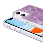 Apple iPhone 11 Kılıf M-safe Şarj Özellikli Fırça Boya Desenli Zore Palet Kapak