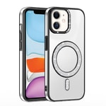 Apple iPhone 11 Kılıf Pırlanta Taş Tasarımlı M-safe Şarj Özellikli Zore Karetta Silikon Kapak