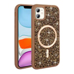 Apple iPhone 11 Kılıf Pırlanta Tasarımlı M-safe Şarj Özellikli Zore Mozaik Silikon Kapak