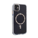 Apple iPhone 11 Kılıf Taşlı Tasarım M-safe Şarj Özellikli Zore Koment Silikon Kapak