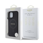 Apple iPhone 12 Pro Kılıf Guess Orjinal Lisanslı M-safe Şarj Özellikli Yazı Logolu Saffiano Classic Kapak