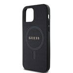 Apple iPhone 12 Pro Kılıf Guess Orjinal Lisanslı M-safe Şarj Özellikli Yazı Logolu Saffiano Classic Kapak