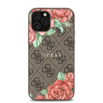 Apple iPhone 12 Pro Kılıf Guess Orjinal Lisanslı M-safe Şarj Özellikli Gül Baskılı 4G Desenli Yazı Logolu Kapak