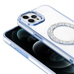 Apple iPhone 12 Pro Kılıf Pırlanta Taş Tasarımlı M-safe Şarj Özellikli Zore Karetta Silikon Kapak