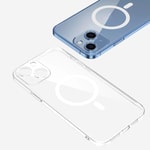 Apple iPhone 13 Kamera Korumalı M-Safe Şarj Özellikli Şeffaf Zore London Sert PC Kapak