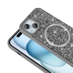 Apple iPhone 13 Kılıf Pırlanta Tasarımlı M-safe Şarj Özellikli Zore Mozaik Silikon Kapak