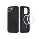 Apple iPhone 13 Pro Kılıf M-safe Özellikli Karbon Fiber Benks Essential Kevlar Kapak