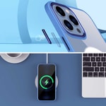 Apple iPhone 13 Pro Kılıf Wireless Şarj Özellikli Zore Krom M-safe Silikon Kapak