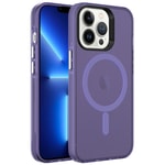 Apple iPhone 13 Pro Kılıf Zore M-safe Şarj Özellikli Buzlu Transparan C-Pro Sert Kapak